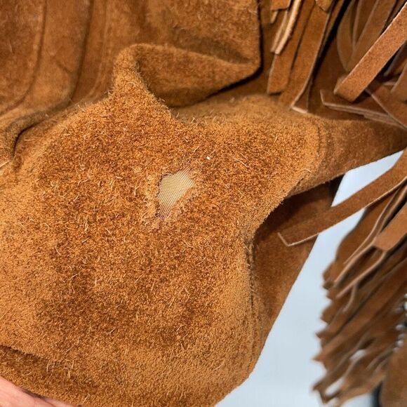 COMINT Vintage Brown Suede Fringe Jacket Blazer Size Medium Argentina - Picture 6 of 12